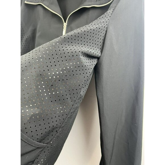 Chico's Weekends Jacket Large Solid Black Lightweight Vented Full Zip Pockets - Picture 3 of 10